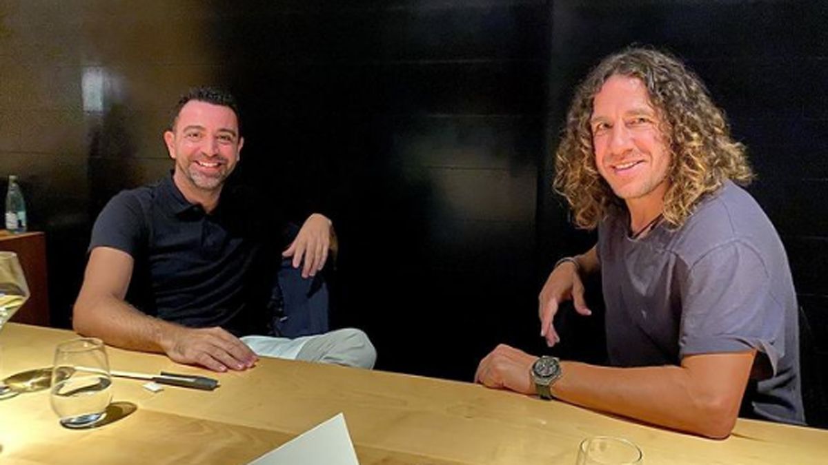 Xavi y Puyol, en una cena