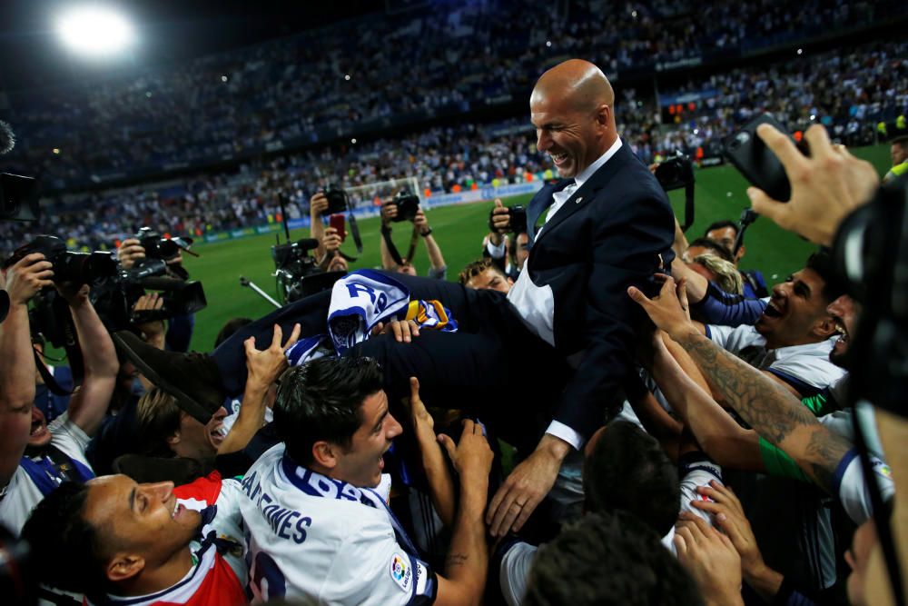 El Real Madrid celebra la Liga en Málaga