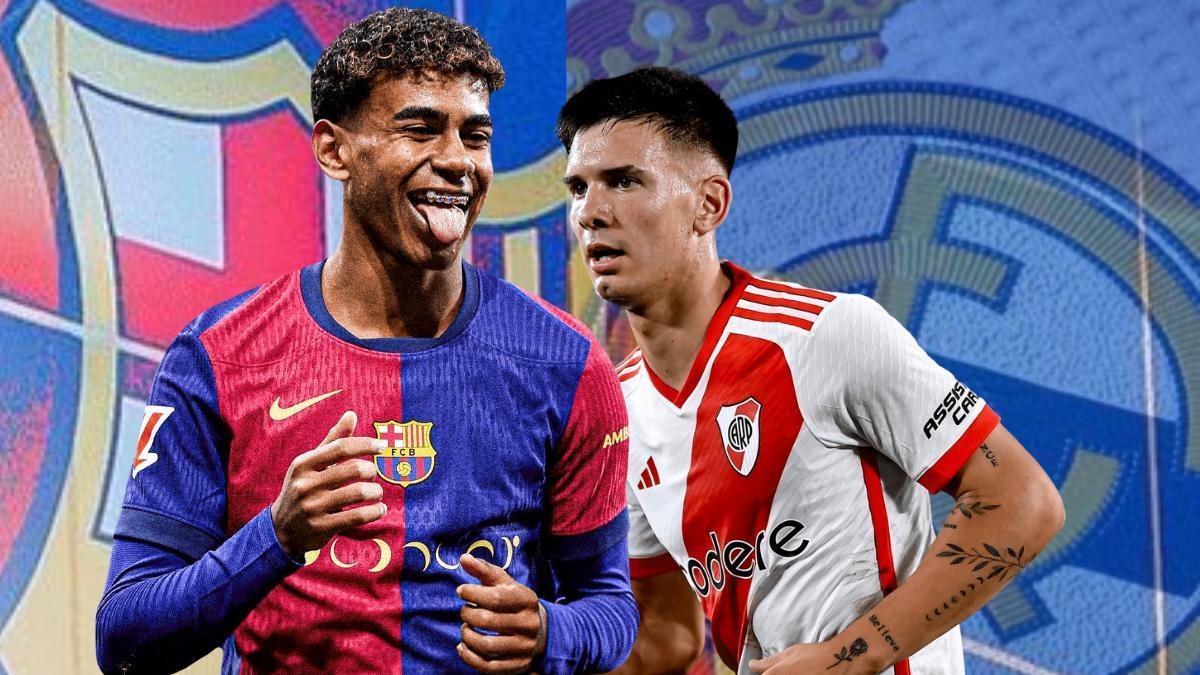 El golazo de falta de Mastantuono para adelantar a River ante Boca