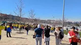 La colonia amarilla no falla: cientos de aficionados acompañan a la UD Las Palmas en el Metropolitano