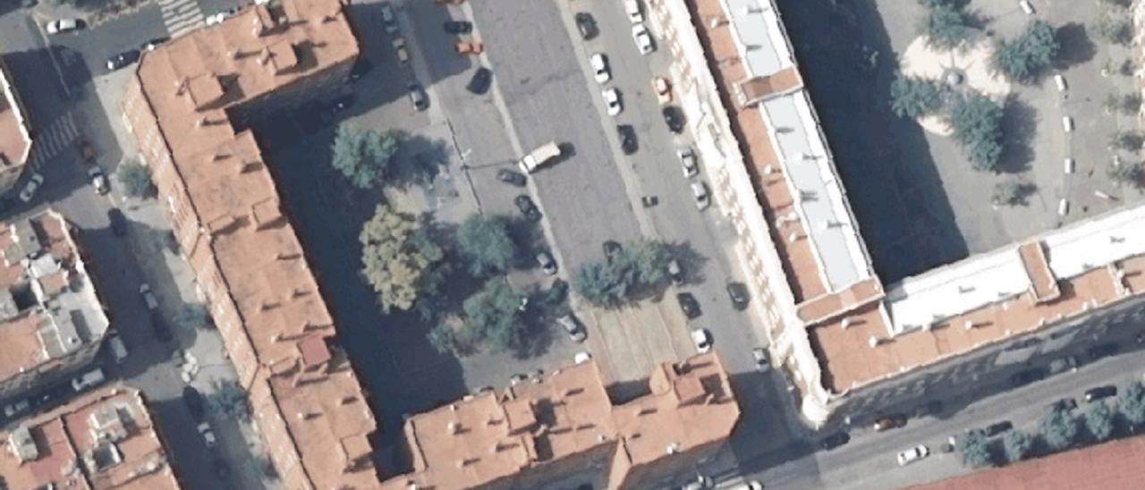 Imagen aérea de la plaza sin nombre de la Bosca que ahora pasa a ser municipal.