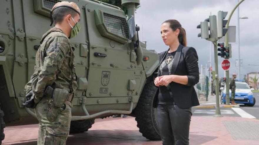 Patricia Hernández, durante la visita.