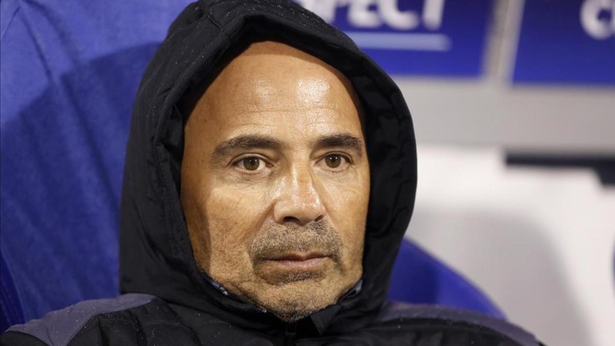 Jorge Sampaoli, en el banquillo del Sevilla.