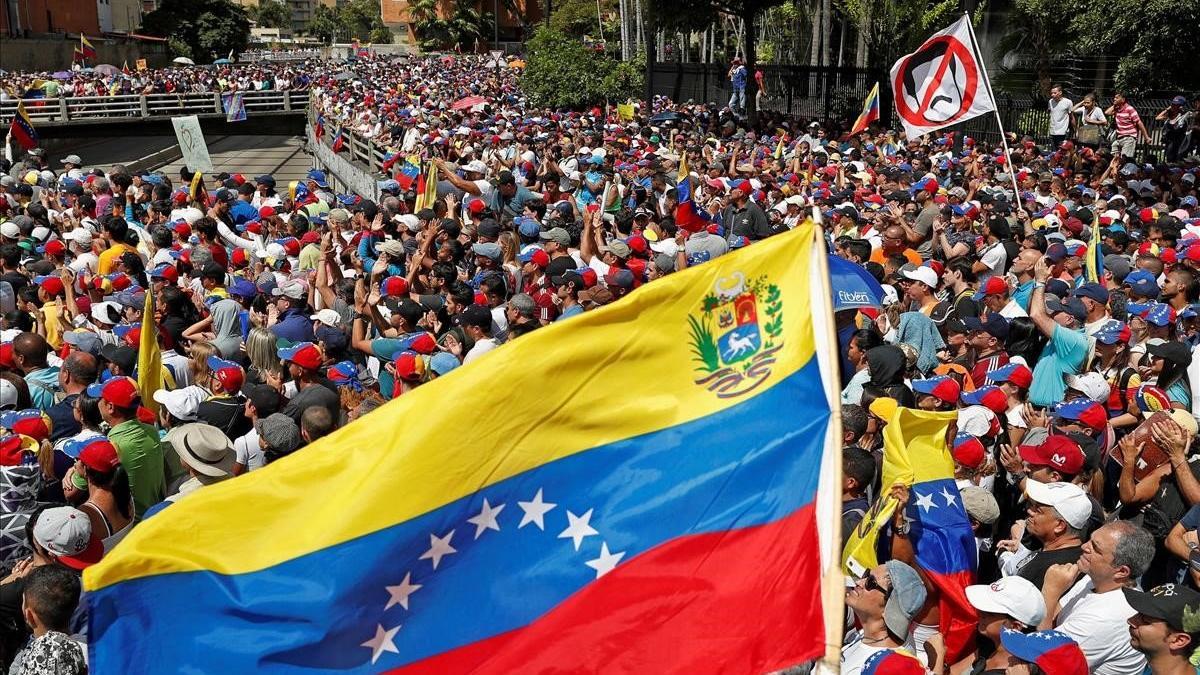 Manifestación contra Nicolás Maduro en Caracas.