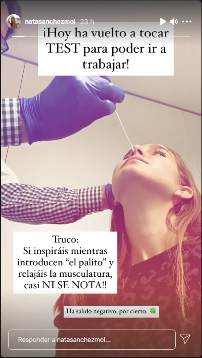 Natalia Sánchez haciéndose la PCR