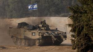 Un vehículo blindado de Israel en la Franja de Gaza.