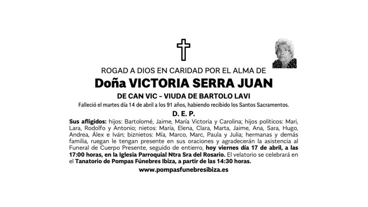 Esquela Victoria Serra Juan