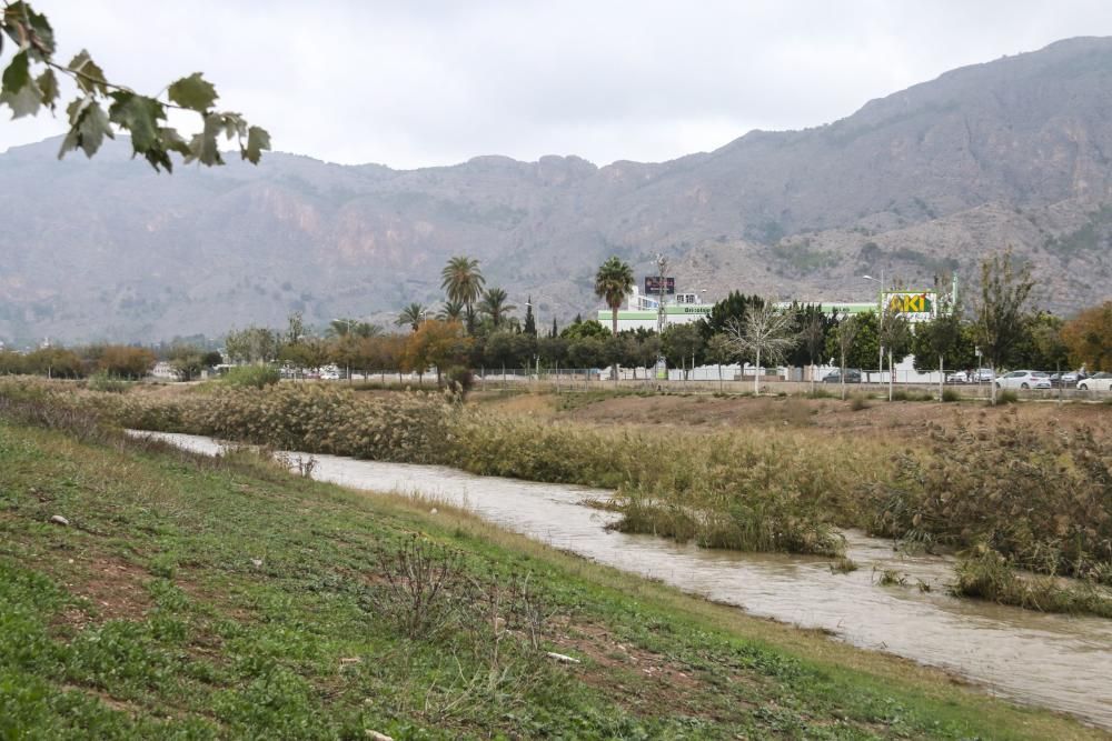 Crecida espectacular del río Segura a su paso por