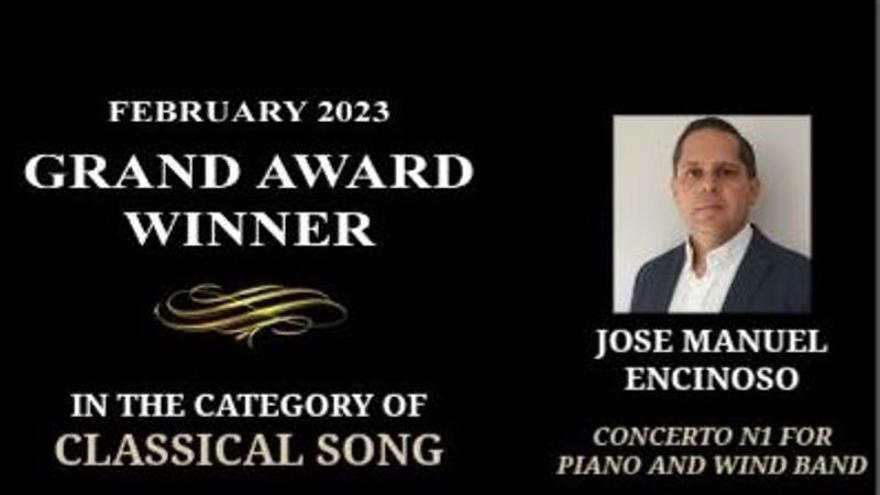 El compositor tinerfeño José Manuel Encinoso recibe un premio en Los Ángeles