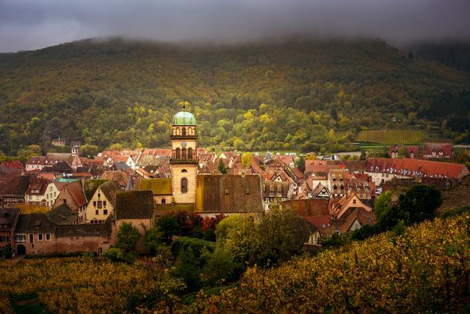 Kaysersberg, vista general del pueblo más bonito de Francia.