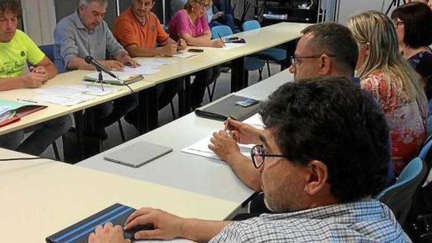 Eduard Coronado, al fons amb samarreta de color festuc, defensant la moció d&#039;ERC al ple de dimecres