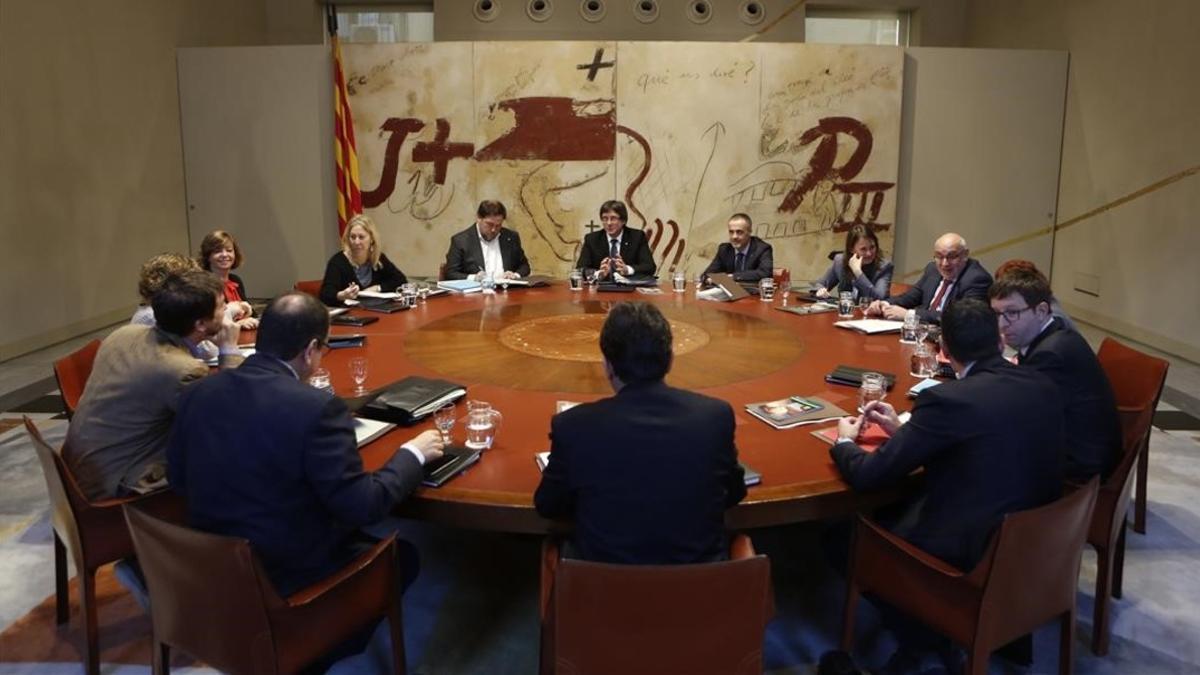 Reunión de Govern en el Palau de la Generalitat.