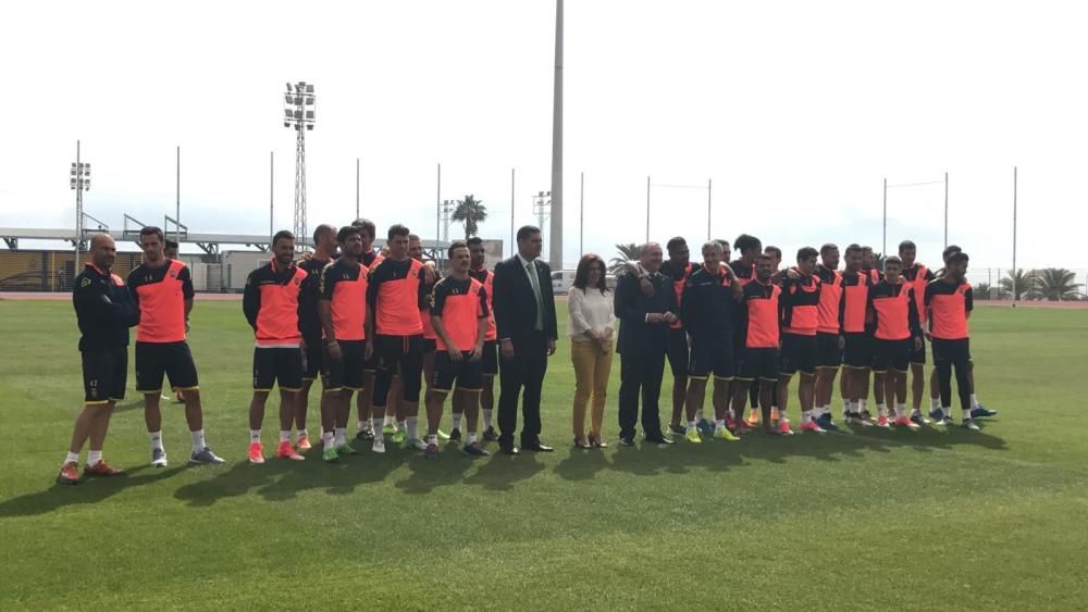 Entrenamiento de la UD Las Palmas en el campo de fútbol de El Hornillo