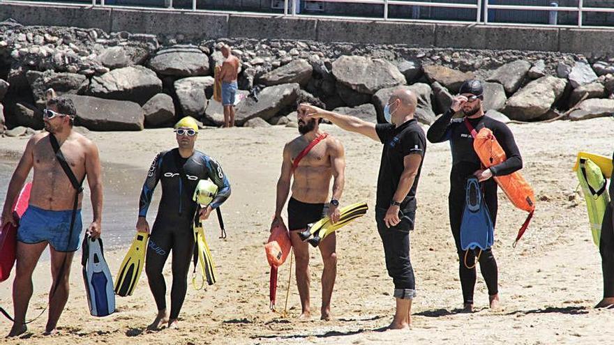 Las pruebas de selección de socorristas en Banda do Río.