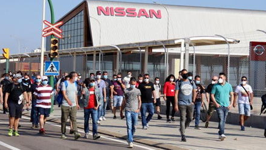 Els treballadors de Nissan en l&#039;acte de protesta d&#039;avui a la tarda