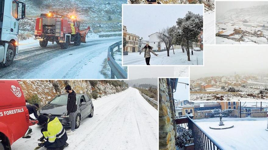El temporal que azota la provincia de Castellón deja nieve por encima de 400 metros y múltiples incidencias