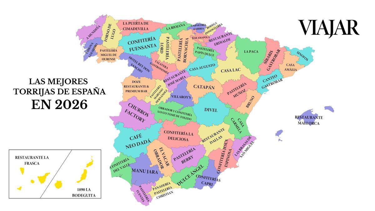 Una selección de las mejores torrijas de España este 2026, provincia a provincia