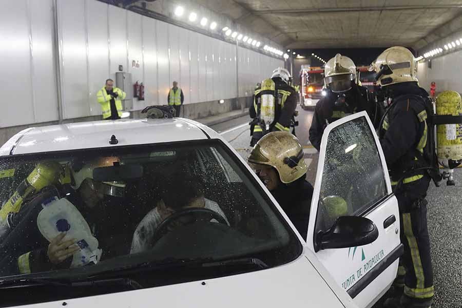 Simulacro de accidente en el túnel de Los Omeyas