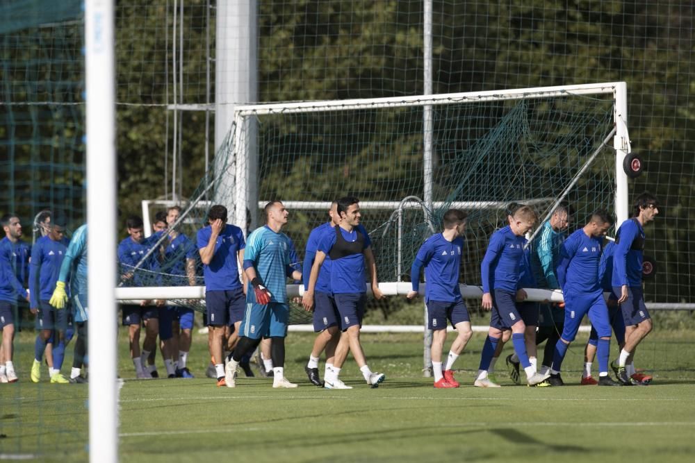 Primer día de Egea en el Oviedo tras su vuelta.