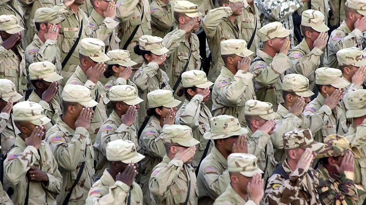 Soldados americanos en Afganistán durante la conmemoración del atentado del 11-S