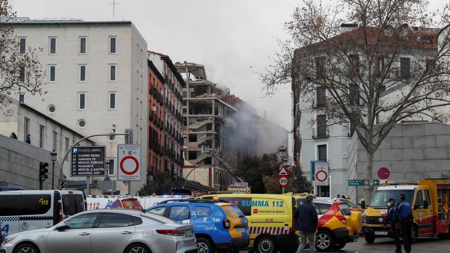 Al menos tres muertos en una fuerte explosión en un edificio del centro de Madrid