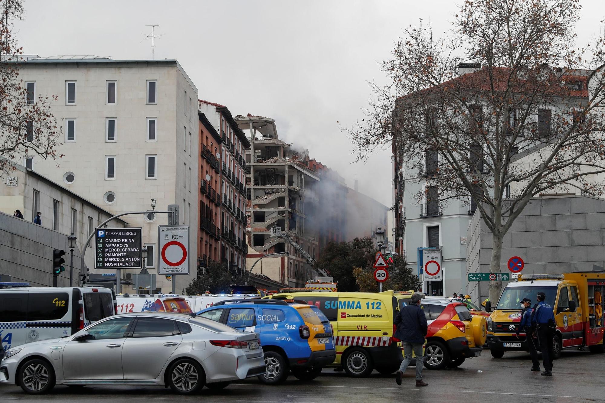 Al menos tres muertos en una fuerte explosión en un edificio del centro de Madrid