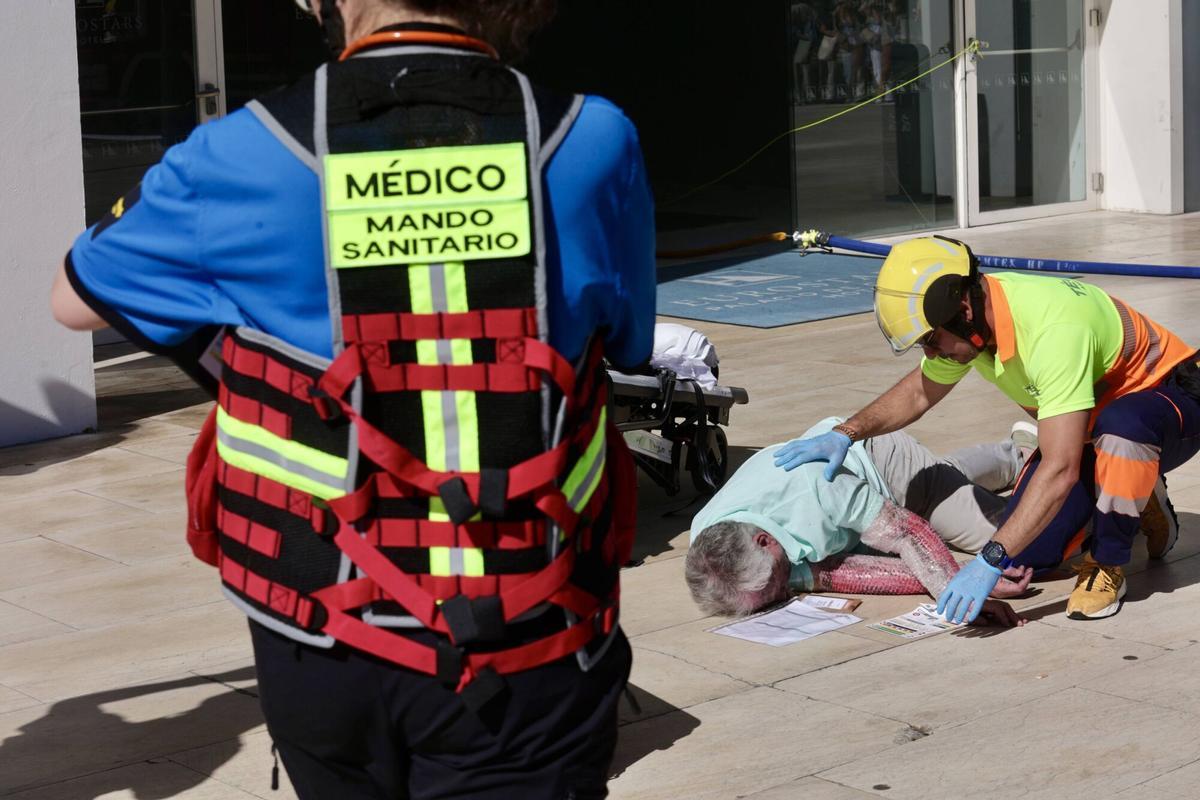 Distintas imágenes del simulacro organizado por la Sociedad Española de Médicos de Familia en Oviedo.