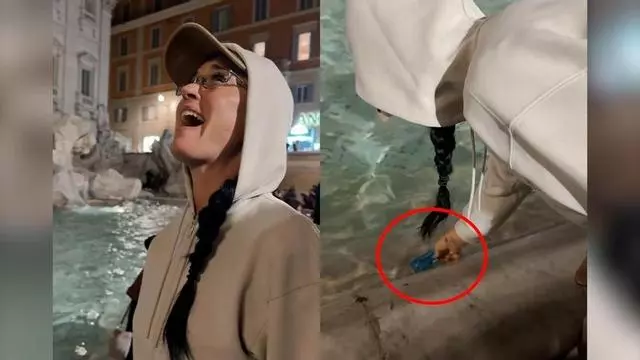 Katy Perry se hace viral en Roma al sumergir su tarjeta de crédito en la Fontana di Trevi