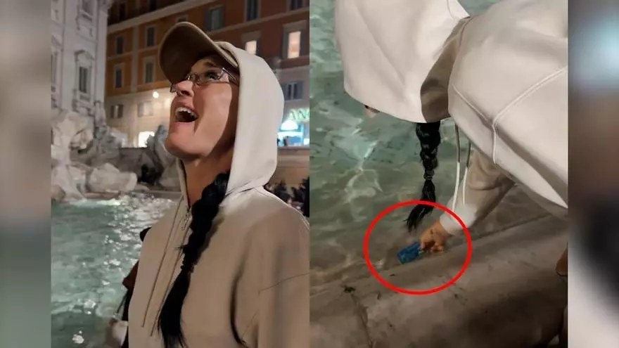 Katy Perry se hace viral en Roma al sumergir su tarjeta de crédito en la Fontana di Trevi