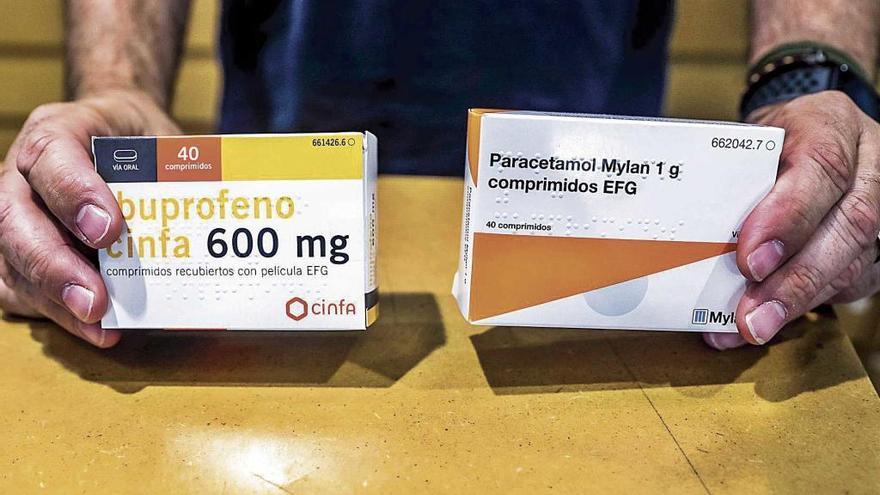 Las dos presentaciones de ibuprofeno (600 miligramos) y de paracetamol (1 gramo) que precisan de receta mÃ©dica.