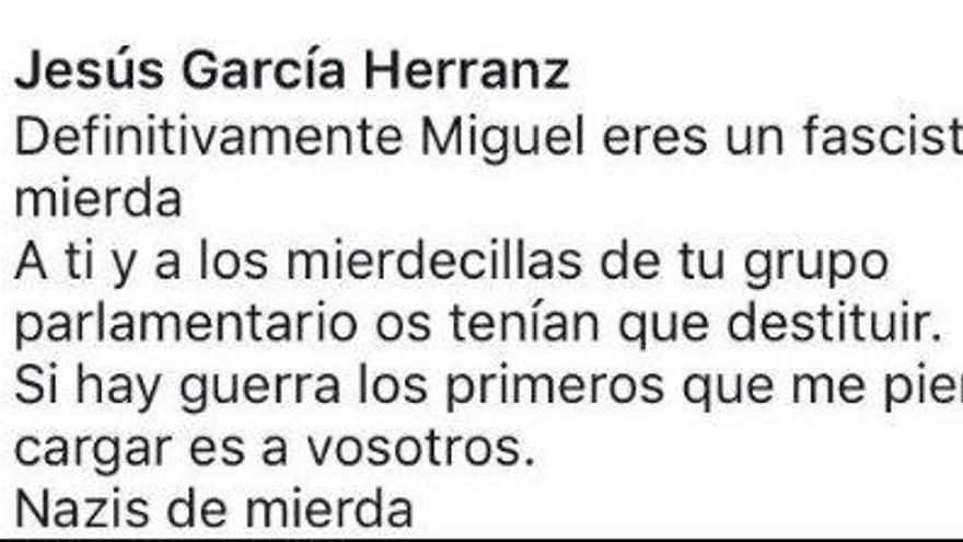 Barrachina no denunciará al &#039;ex&#039; de EU que le amenazó de muerte