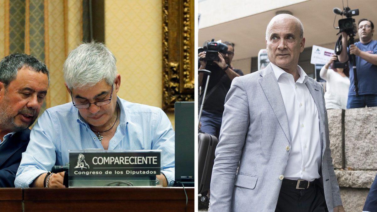 El maquinista del convoy, Francisco José Garzón, y el director de Seguridad en la Circulación de Adif en el momento de puesta en funcionamiento de la línea, Andrés Cortabitarte.