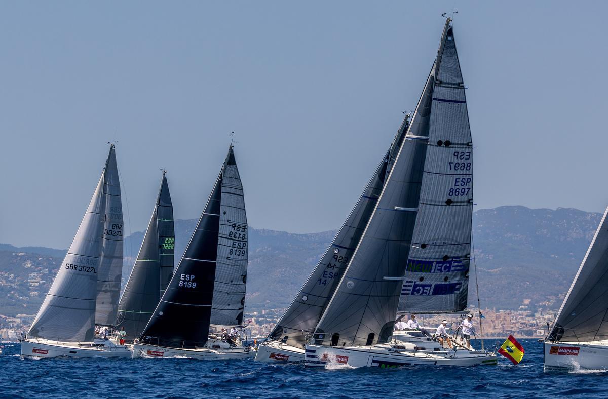 Vela Día 1, Lunes 1 de Agosto 2022 - 40 Copa del Rey MAPFRE, Palma de Mallorca. La flota de BMW ORC 4 navegando hoy en Palma