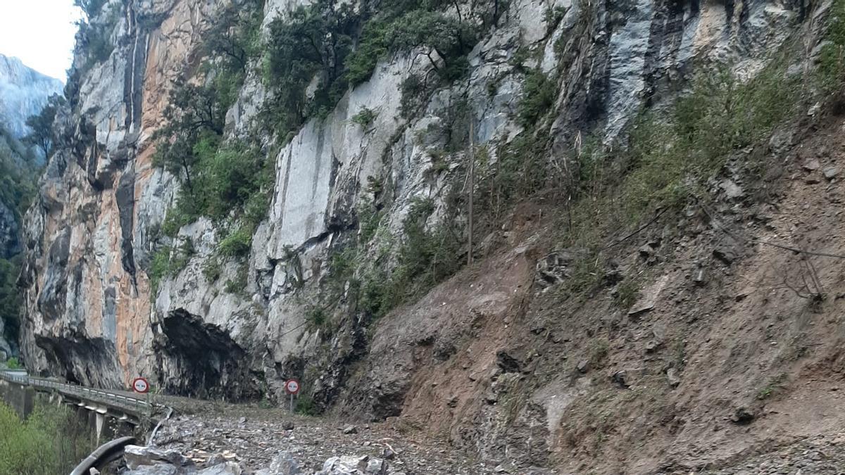 Desprendimientos en la carretera.