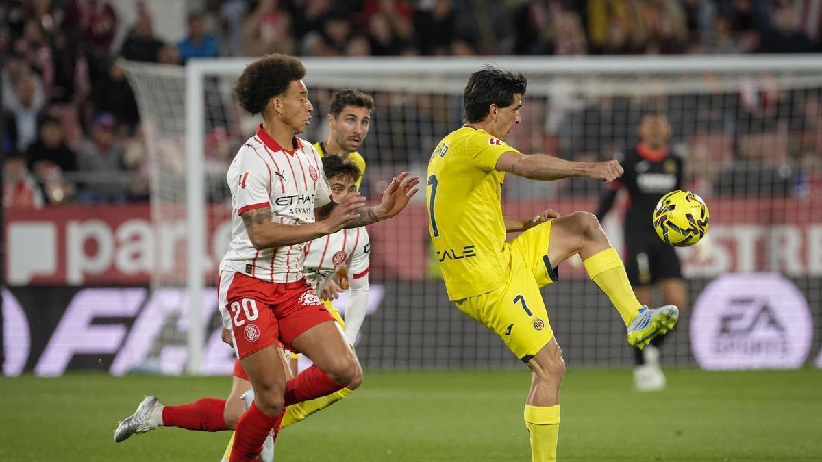 Gerard Moreno, durante el Girona-Villarreal.