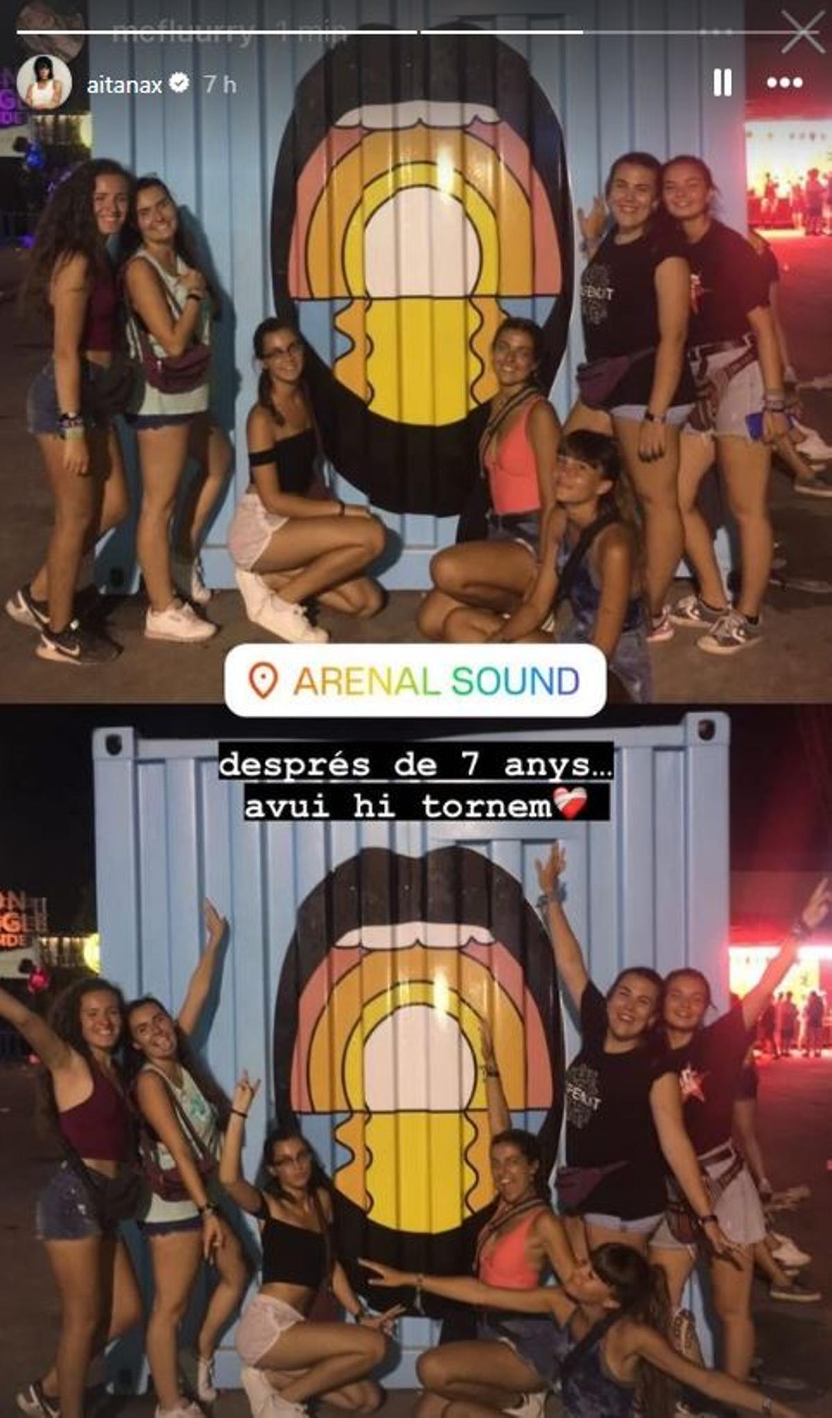 Aitana y sus amigas en el Arenal Sound de 2017