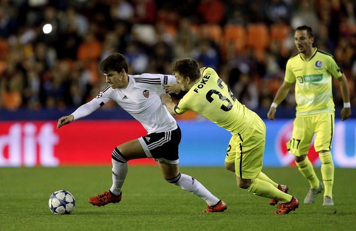 Imágenes del partido entre el Valencia y el Gent en Mestalla