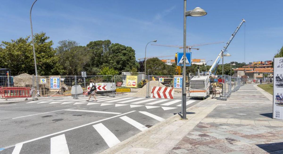 Obras del bombeo de O Espiñeiro, en Portonovo. | FdV