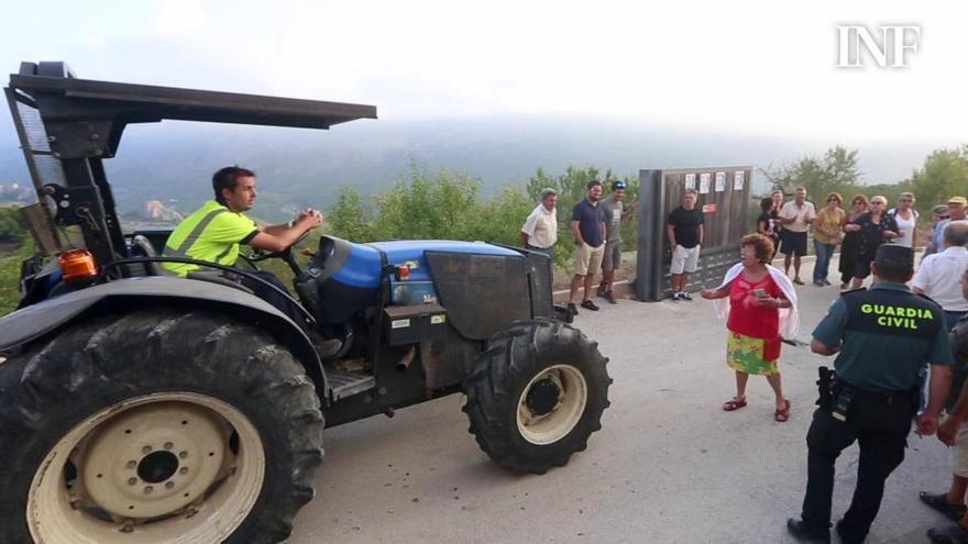 La trituradora arrasa campos de almendra en plena campaña de recolección