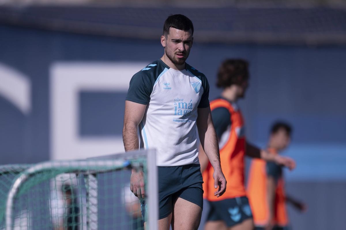 Ramón Enríquez, durante el entrenamiento de este jueves.