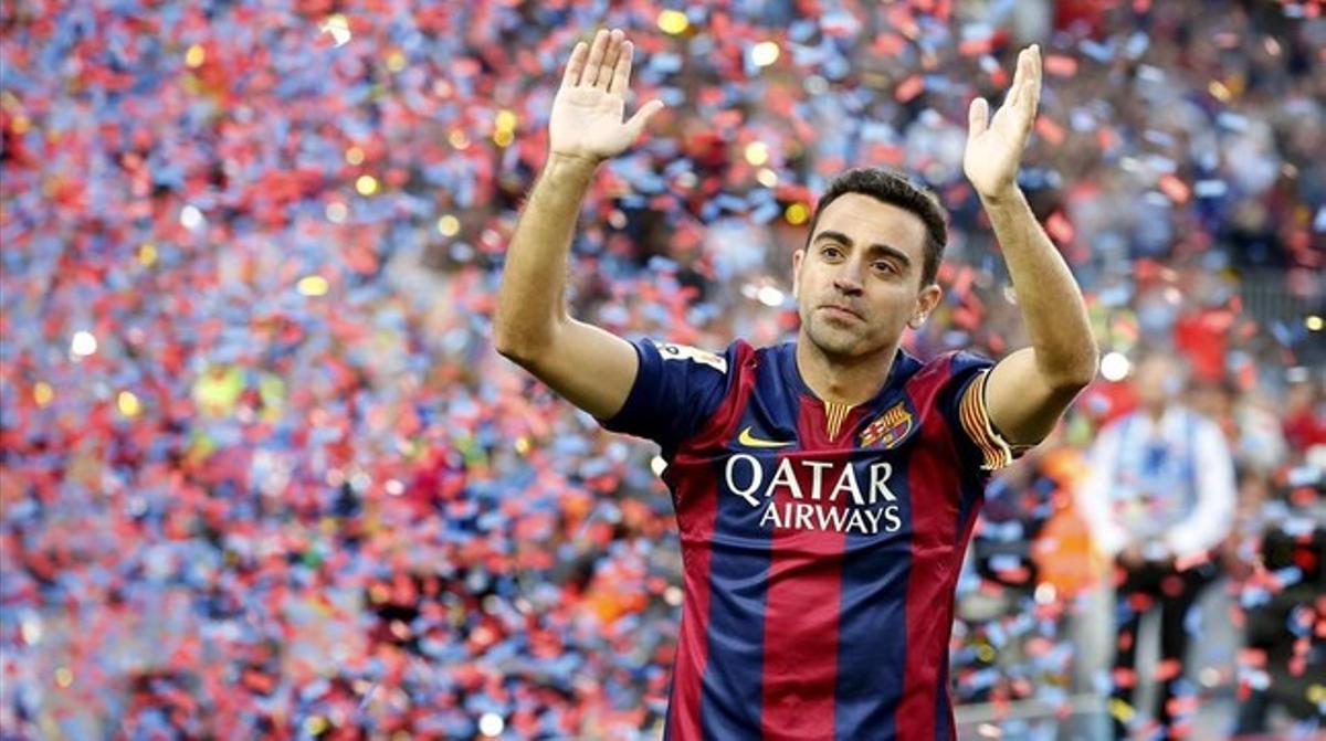 Xavi, el dia del seu comiat del Camp Nou, el maig passat