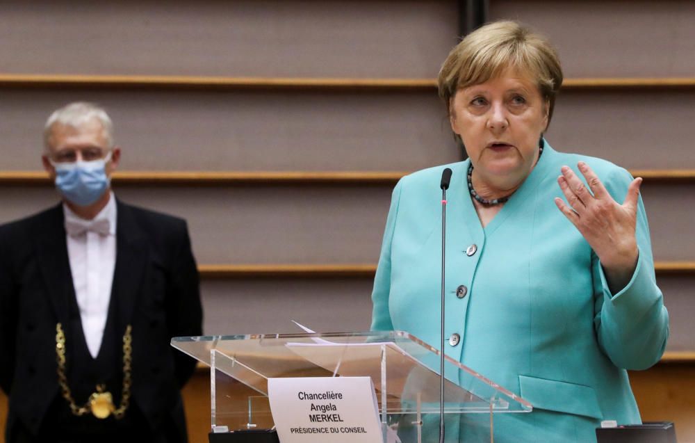 Ángela Merkel en el Parlamento Europeo