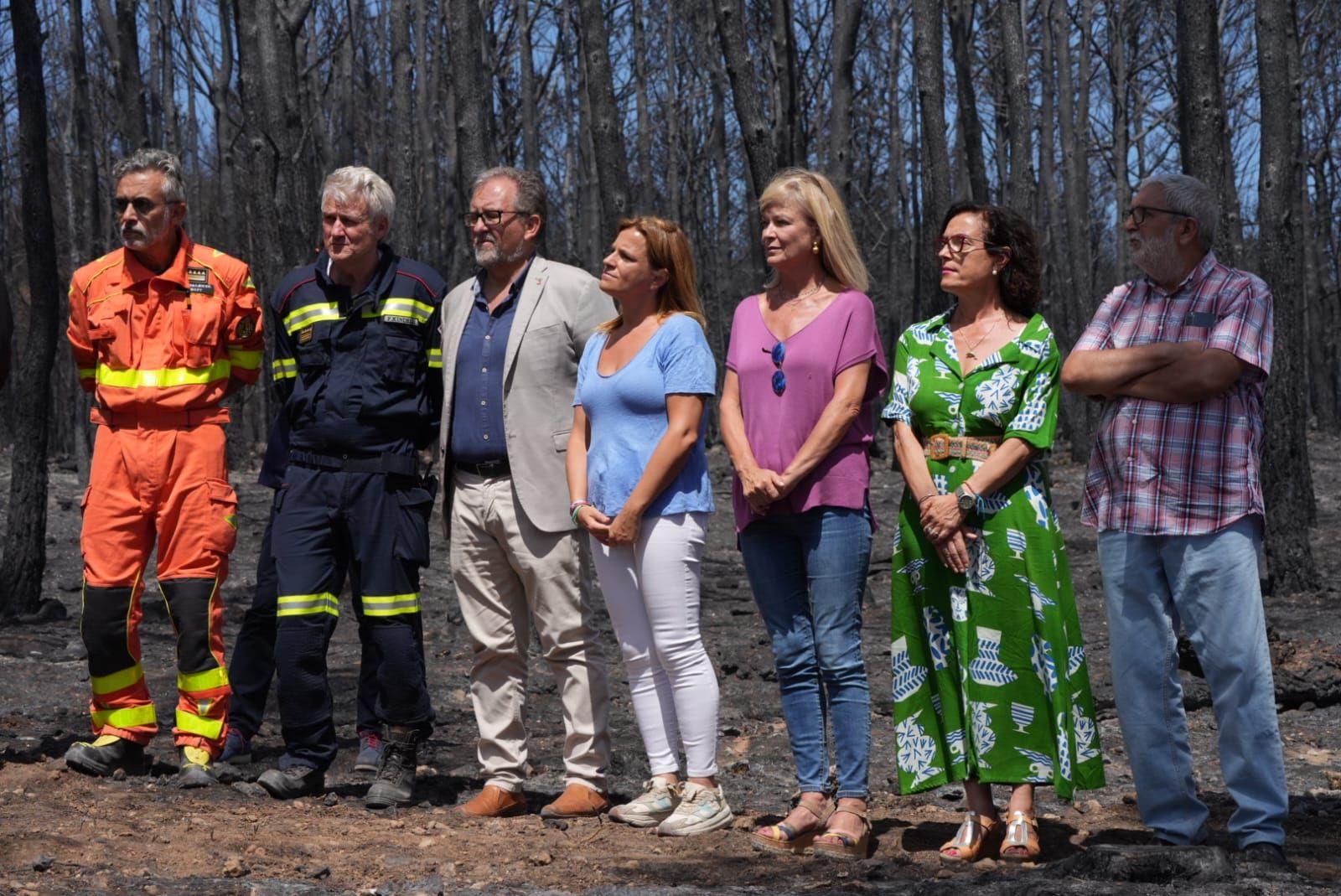 Las imágenes de la visita de Pedro Sánchez a la zona del incendio de Bejís