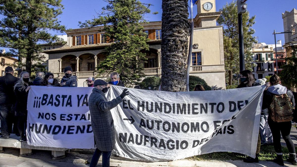 Victor Sánchez, en la protesta del 12 de enero