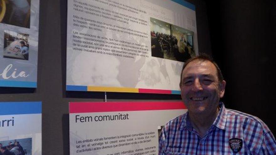 El president de la federació de barris, Enric Martí, ahir, a la sala d&#039;exposicions de la Plana de l&#039;Om