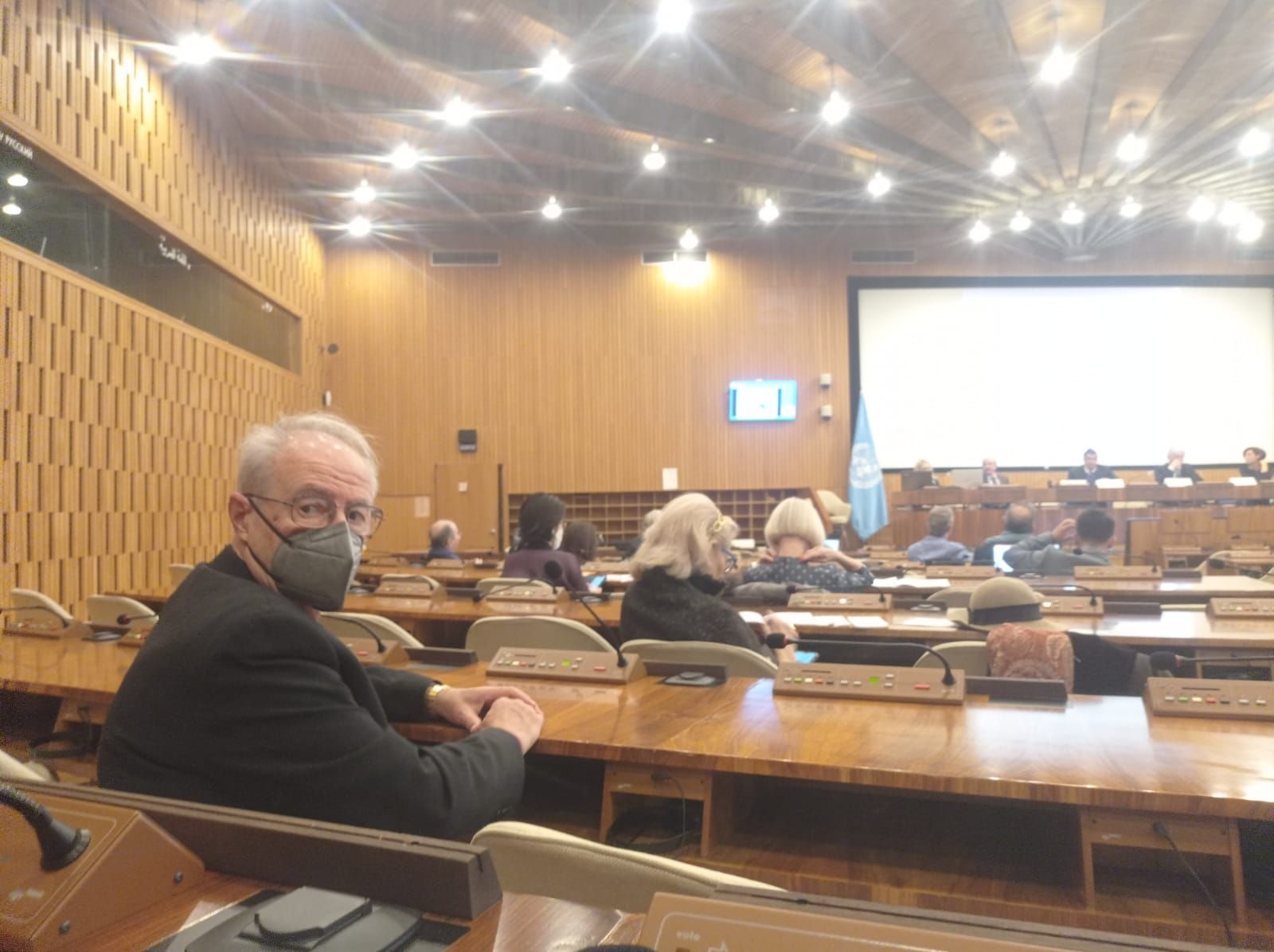 Juan Manuel Muñoz Gambero, en la sede de la Unesco, en París, donde expuso el hallazgo de la ELM.