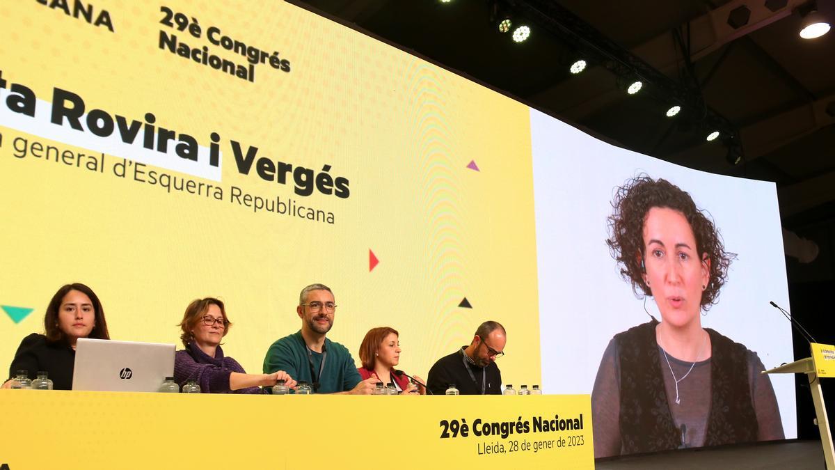 Marta Rovira interviene virtualmente en el 29è Congrés Nacional de ERC, en Lleida