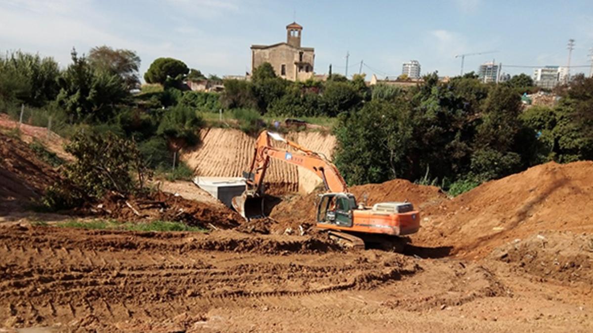 Obras del colector de Can Cervera en Esplugues