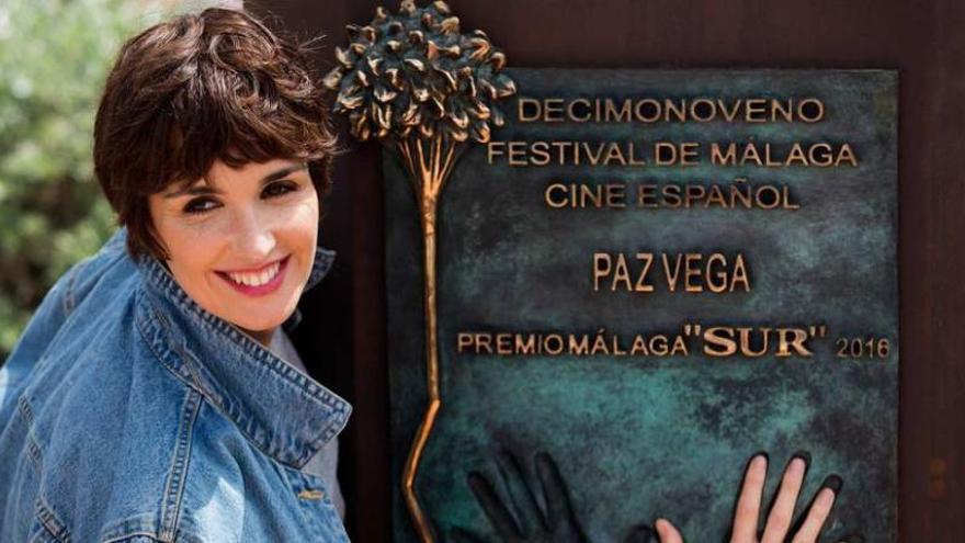 Paz Vega, ante la inscripción de su nombre en el Festival.