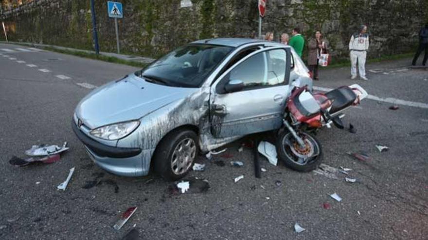 Imagen del accidente registrado hoy en Vigo // NICK